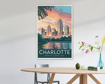 Charlotte, North Carolina by Poster Art Shop