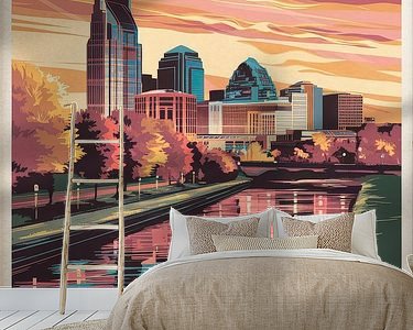 Voorbeeld van het werk in een kamer