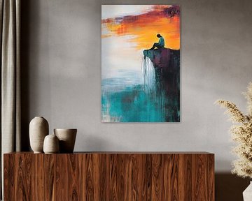 Eenzaam silhouet op klifrand van Imperial Art House