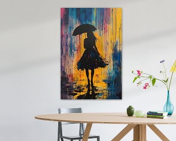 Silhouet vrouw met paraplu van Imperial Art House