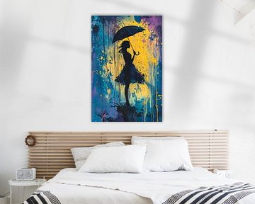 Silhouet vrouw met paraplu van Imperial Art House