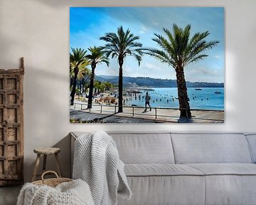 Palmen Strandszene an der Côte d'Azur