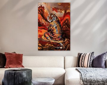 Tijger in Aziatische kleding van Imperial Art House