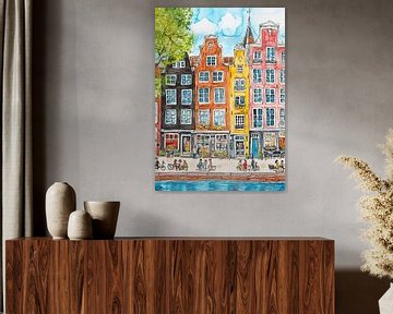 Amsterdam van Abstract Schilderij