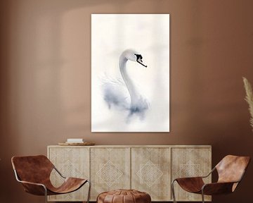 Graceful swan in watercolour by Imperial Art House