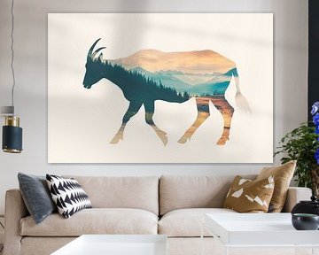 Mountain landscape in silhouette by Poster Art Shop