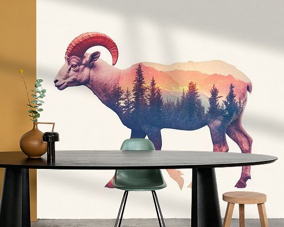 Voorbeeld van het werk in een kamer