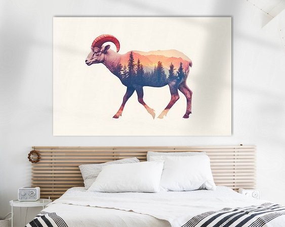 Voorbeeld van het werk in een kamer