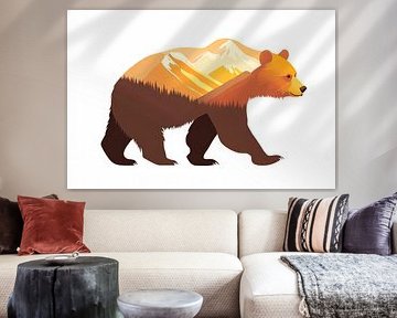 Ours et montagnes sur Poster Art Shop