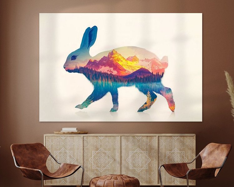 Voorbeeld van het werk in een kamer