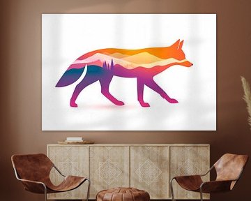 Kleurrijke vos van Poster Art Shop