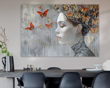 Vlinders van Abstract Schilderij