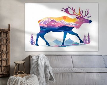 Rêve de renne coloré sur Poster Art Shop
