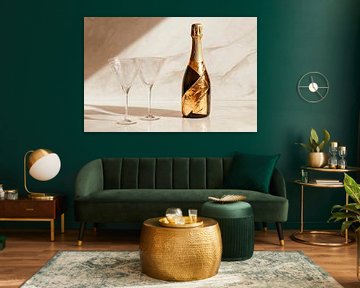 Champagne and glasses by Poster Art Shop