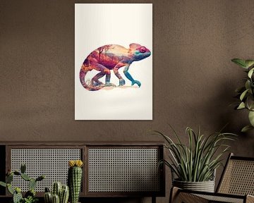 Kameleon met landschap
