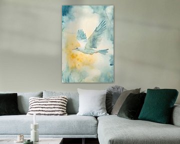 Aquarel vogel in volle vlucht van Imperial Art House