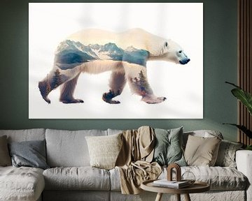 Ijsbeer en landschap van Poster Art Shop