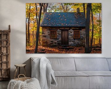 Cabane isolée dans la forêt sur Poster Art Shop