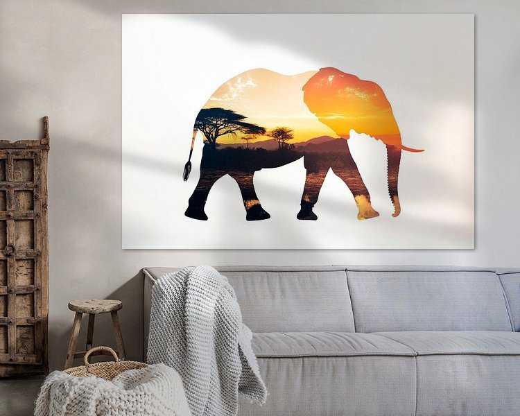 Voorbeeld van het werk in een kamer