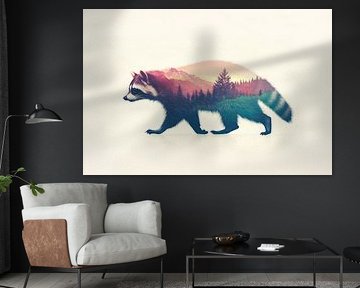 Fantaisie d'un raton laveur sur Poster Art Shop