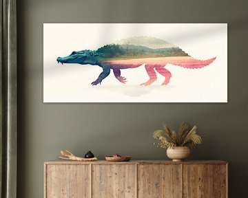 Fantasie van een prehistorisch dier van Poster Art Shop