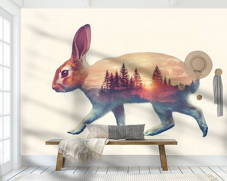 Voorbeeld van het werk in een kamer