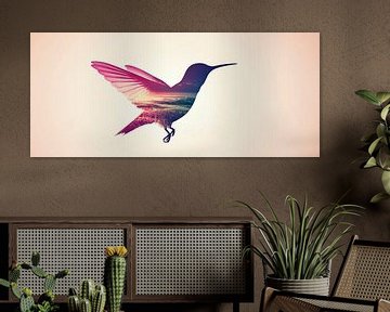 Vliegende kolibrie van Poster Art Shop