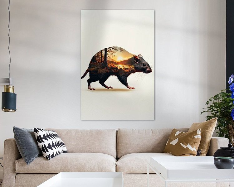 Voorbeeld van het werk in een kamer