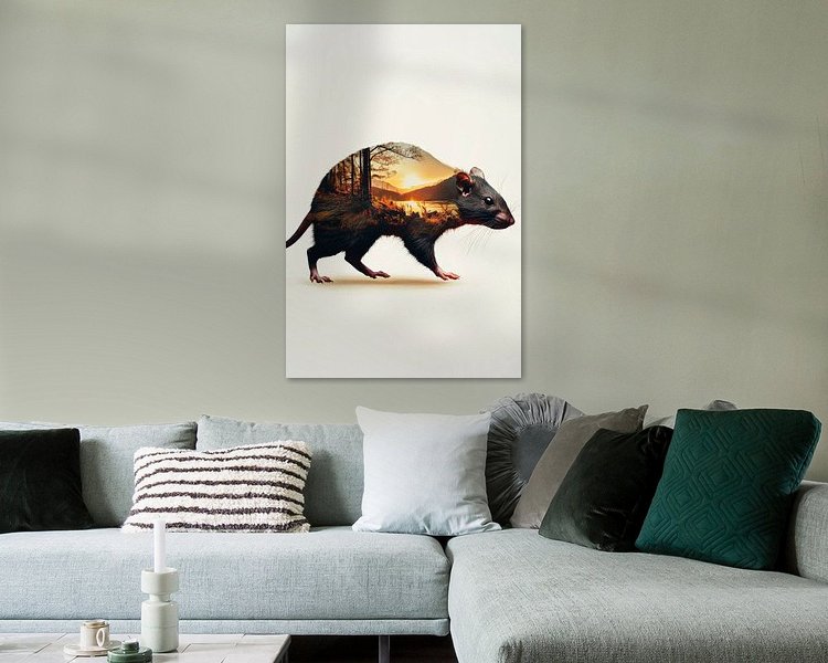 Voorbeeld van het werk in een kamer