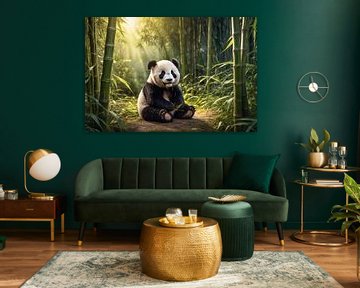 Cute panda in bamboo forest by Imperial Art House