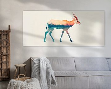 Kleurrijke antilopen van Poster Art Shop
