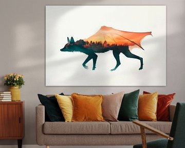 Fantasiewezens in het avondlicht