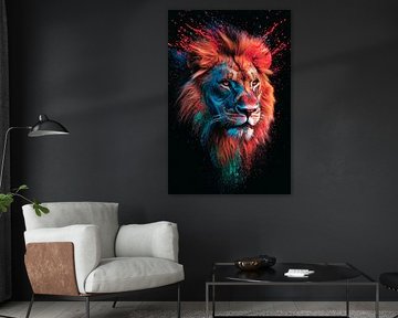Kleurrijke leeuw van Poster Art Shop