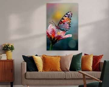 Kleurrijke vlinder van Poster Art Shop