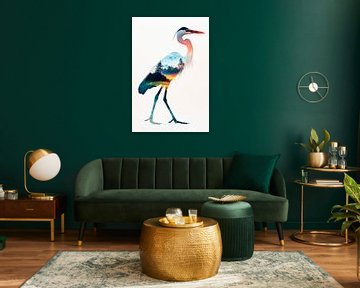Fazant met landschap van Poster Art Shop