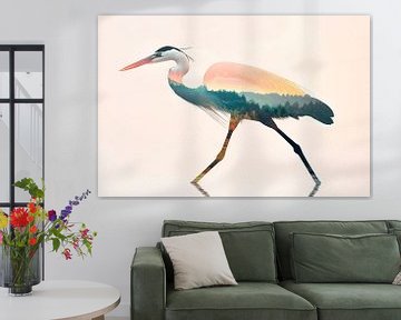 Fascinerende reiger van Poster Art Shop