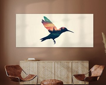 Vliegende kolibrie van Poster Art Shop
