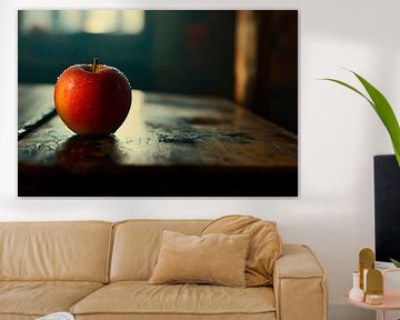 Pomme rouge fraîche sur Poster Art Shop
