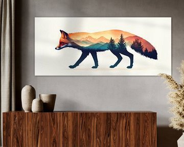 Fox in the landscape by Poster Art Shop