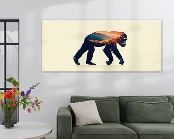 Gorilla with landscape by Poster Art Shop