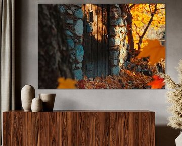 Maison d'automne dans la forêt sur Poster Art Shop