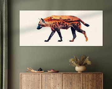 Hyena in landschapsontwerp van Poster Art Shop