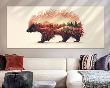 Egel met landschap van Poster Art Shop