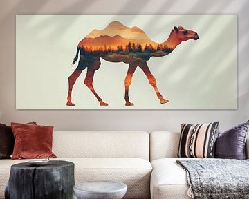 Paysage désertique en chameau sur Poster Art Shop