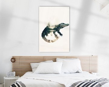 Krokodil en natuur van Poster Art Shop
