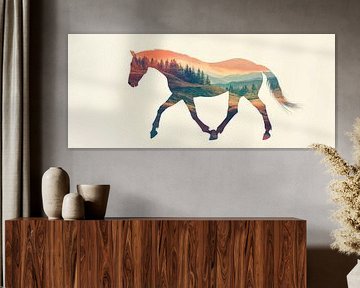 Horse and landscape by Poster Art Shop