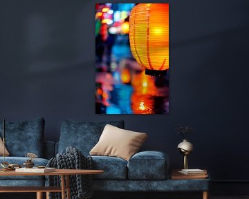 Glowing lantern at night by Poster Art Shop