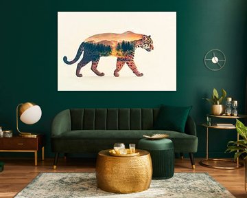 Leopard in a magical landscape by Poster Art Shop