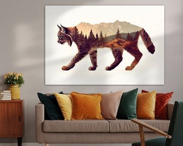Lynx in the landscape by Poster Art Shop