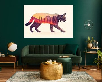 Lynx et paysage sur Poster Art Shop
